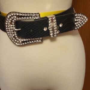 BKE Black and Silver Rhinestone Belt